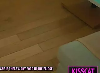 amateurs cum together during homemade foreplay with big tits.