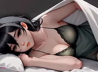 Stepsister's friend sneaks into your bed! She wants your cum on her small 18+ tits in close up pov ai!