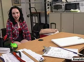 White hottie gets pussy drilled by director in doggystyle