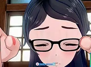 Koikatsu Sunshine: Plain Girl with Glasses in Face-to-Face Sitting Position