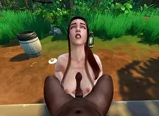 black man fucks lara croft in jungle camp part 1