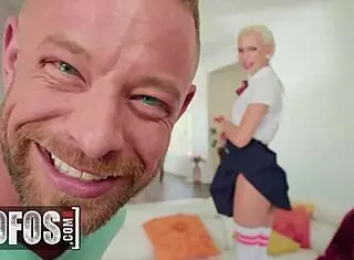 Brad stretches Kiara's pussy.