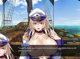 Pirate-Booty Elise Faces Bukkake Buccaneer in Hentai Costume Orgy