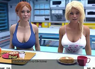 Stranded In Space: Mature Character Gives Public Handjob To Big Cock