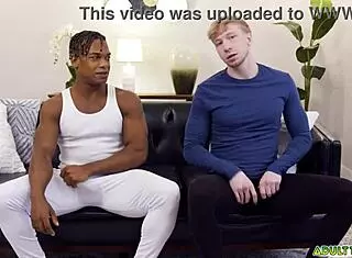 Straight track athletes Adrian Hart and Jesse Stone engage in full-body workout with monster cocks