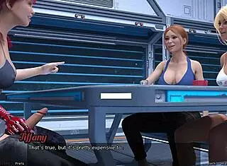 Stranded In Space: Mature Character Gives Public Handjob To Big Cock