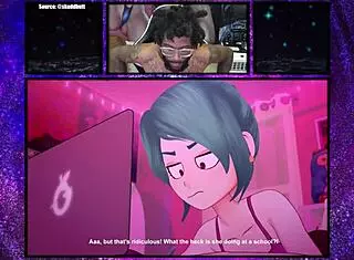 Merus Classmate Fingers Wet Pussy in Hentai Solo Fantasy for Boy Toy