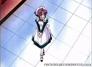 Sexy anime maid teen getting pussy fucked in hardcore japanese cartoon