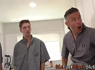 Ebony Babe Enjoys Double Penetration in Group Scene