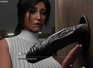 Lara Croft Deepthroats Huge BBC at Glory Hole