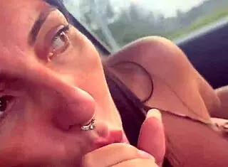 skilled prostitute sucks dick and gets facial while driving