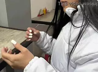 Little slut departs with a newly met fan, hinting at more.