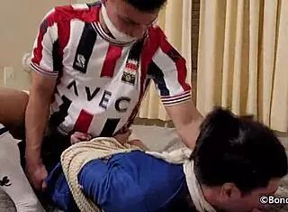 Football boyfriends captured, tied, and gagged together 😈