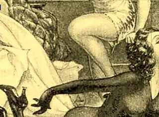 Vintage Erotic Illustration with Retro Anime Charm