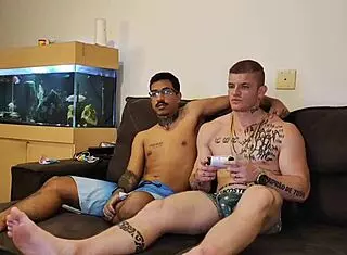 Playing Video Game With Skatist23cm And Brotherhood