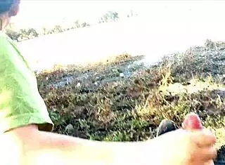 Latina girlfriend gives oral to friend at public lake, leading to orgasm.