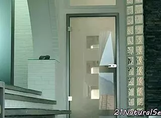 Petite beauty rides cock cowgirl on floor 😍🍆