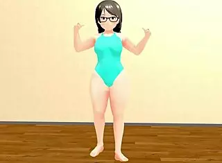 kyo dancing plump curvy animation girl