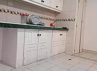 My stepmom fucks me in the kitchen!