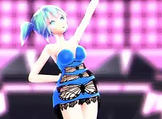 this anime with hatsune miku is super cool and exciting