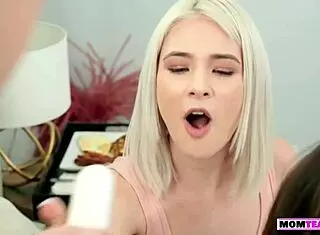 Teen stepsiblings enjoy threesome sex with milf stepmom?