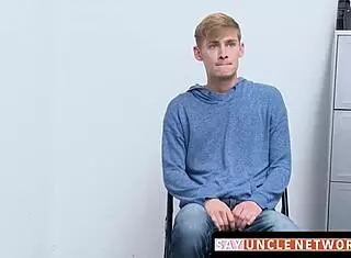 Blonde jock's ass claimed doggystyle by BBC police officer in office