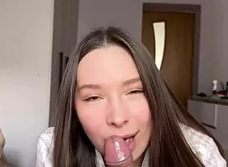 I'm a beautiful babe with natural tits getting fucked hard in homemade video with loud moans