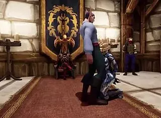 warcraft parody scene in the throne room