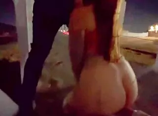 Couple fucking on the bridge in public