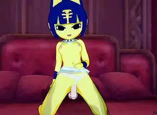 ankha rides nice cock in bedroom 😏 creampie pov