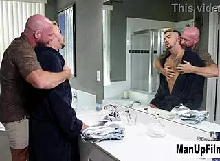 My girlfriend turns me with Ray Boogie & Killion Knox action. Their muscular gay handjob for ManUpFilms gets wild.