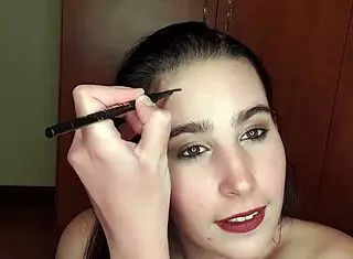 teen slut eating piss-soaked fruits with body writing