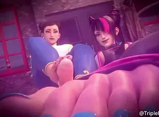 3d animated compilation of footjob scenes in hentai using sfm and blender