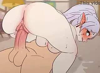 Frieren Trapped in Sticky Cum, Fucked Hard in Stark Fern Hentai Parody!