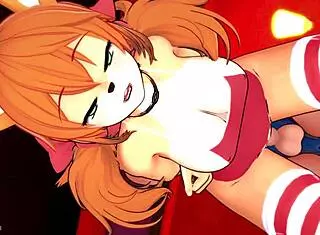 cosplay hottie in swimsuit heats up the hotel