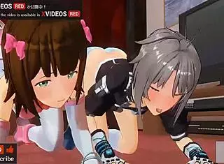 Uncensored Idol Threesome in 3D Anime with ASMR Voices