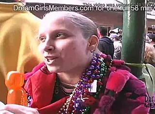 is this party girl flashing all day and night in public?