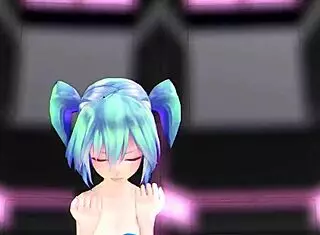 this anime with hatsune miku is super cool and exciting