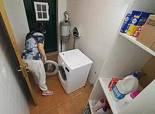 fucking latina maid with pierced nipples on laundry machine