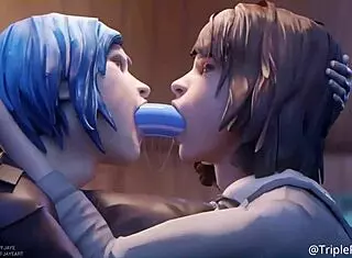 Want to see animated 3D lesbians kissing in hentai?