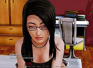 Exploring the harem hotel in this anime game.