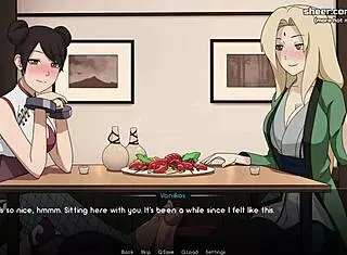 Tsunade and Tenten giving handjob and foot job in public restaurant?