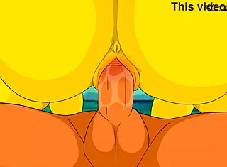 Marge flaunts big tits on nude beach in Simpsons hentai. This animated parody gets steamy with every frame.