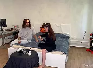 Busty Gothic Witch Fucks Nerdy Virgin