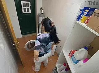 fucking latina maid with pierced nipples on laundry machine