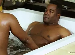 Hot ebony masseuse skyler nicole gives nuru massage and fucks tyler knight with her big ass