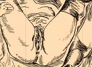 Vintage Erotic Illustration with Retro Anime Charm