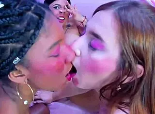 Venezuelan latina lesbians kiss and lick pussy passionately?