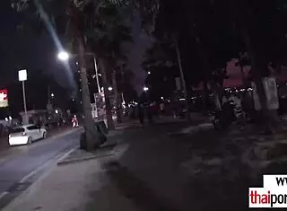 Thai teen Cherry strokes big white dick with sensual hands