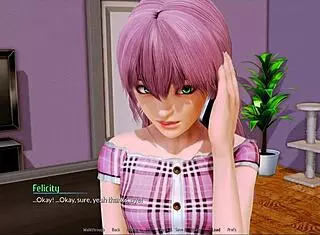 Exploring the harem hotel in this anime game.